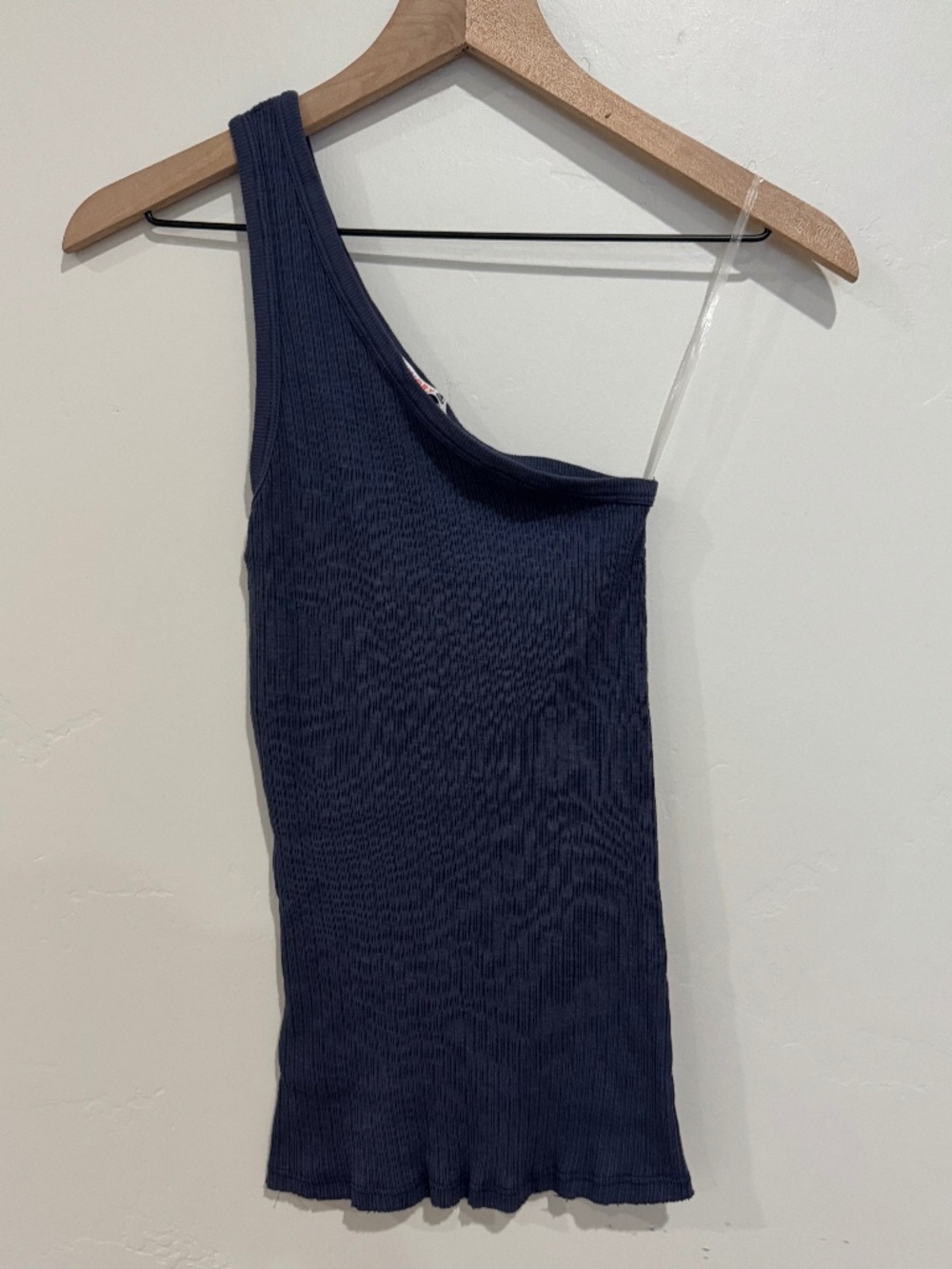 Sundry One Shoulder Navy Blue Top Size Small Asymmetrical Ribbed Tank